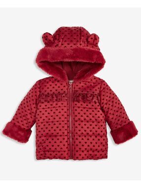 First Impressions Baby Girls Hooded Heart-Flocked Jacket, Macy's Exclusive -